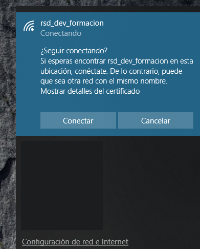 advertencia de conexion a wifi de windows 10